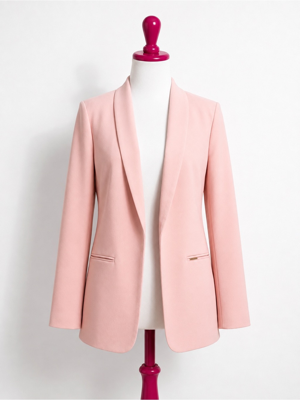 Anne Klein Blush Pink Shawl-Collar Blazer